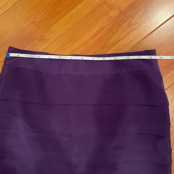 LOFT 5-Tiered Purple Petite Skirt - Picture 4 of 7